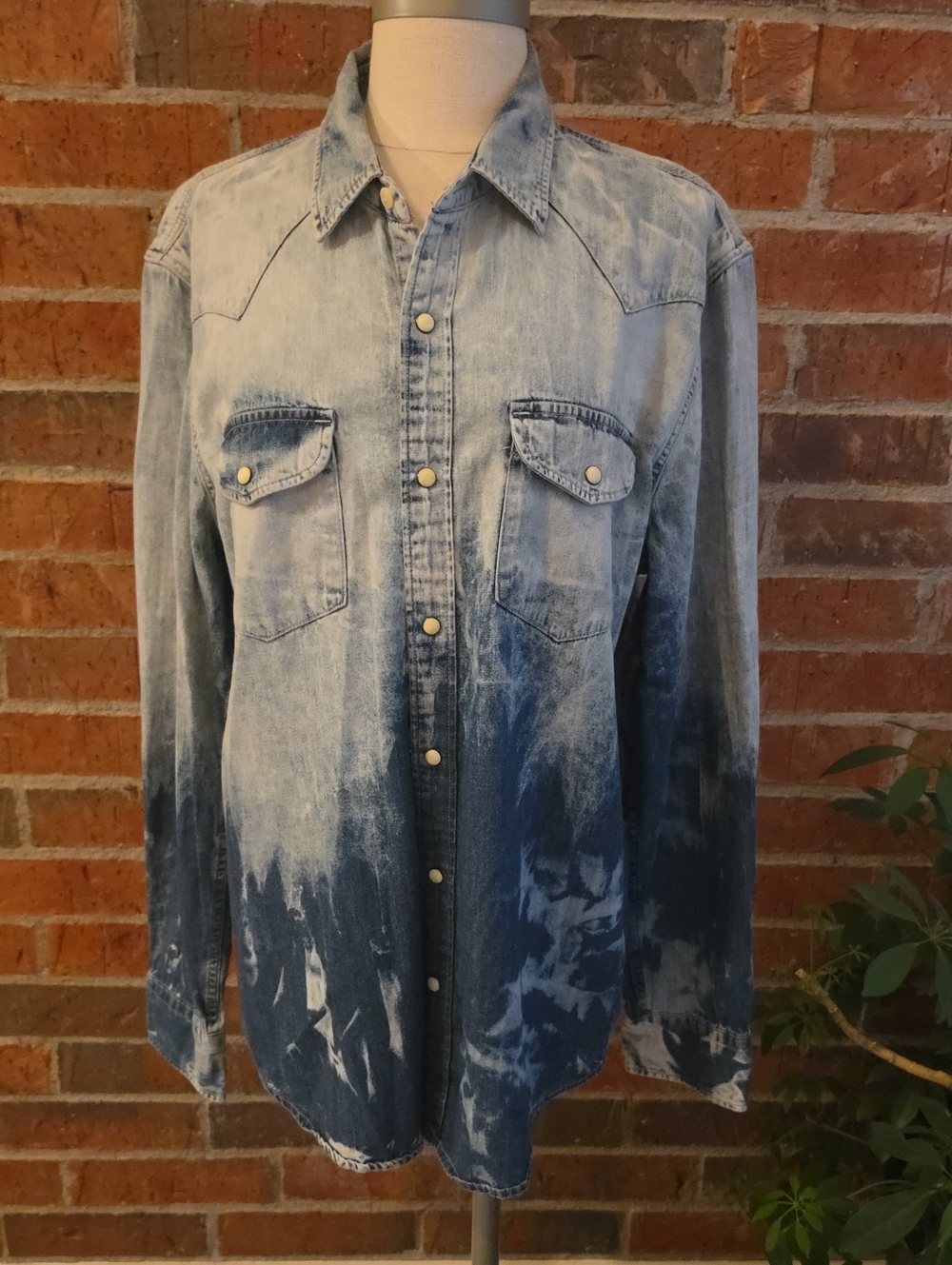 Mens American Eagle Snap Shirt Tie Dye Size Large EUC